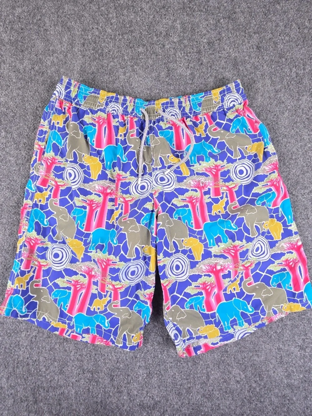 Vilebrequin Moorea Elephant Baobab Tree Swim Trunks 3XL XXXL Luxury Blue